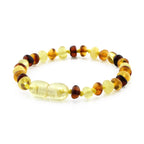 Baltic Amber Teething Bracelet. Roundel Multicolour 5mm - RO31