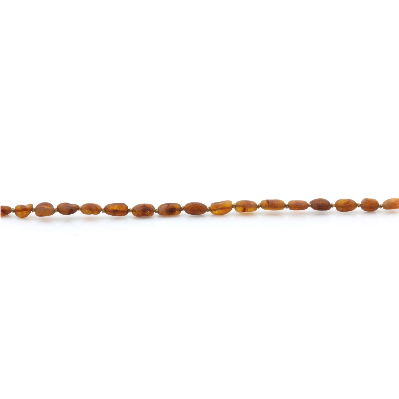 Baltic Amber Teething Bracelet. Olive Cognac Rough 5mm - OL35