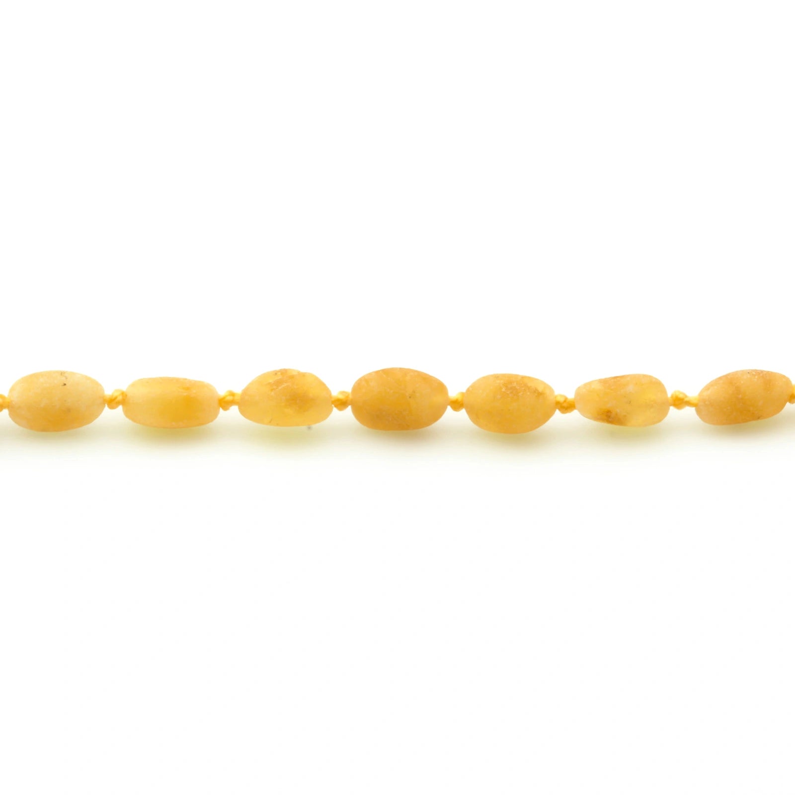 Baltic Amber Teething Bracelet. Olive Milky Yellow Rough 5mm - OL37
