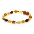 Baltic Amber Teething Bracelet. Olive Multicolor Matte 5mm - OL26