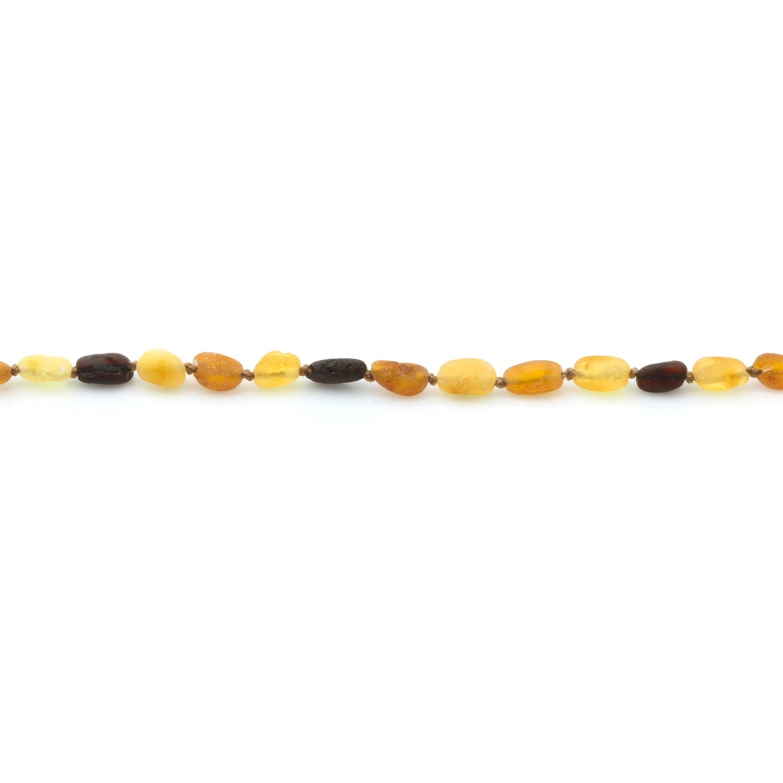 Baltic Amber Teething Bracelet. Olive Multicolor Rough 5mm - OL33