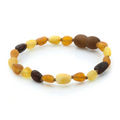 Multicolour Baltic amber olive baby bracelet, 15cm