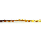 Baltic Amber Teething Bracelet. Olive Rainbow Glossy 5mm - OL19