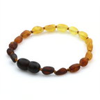 Baltic Amber Teething Bracelet. Olive Rainbow Rough 5mm - OL32