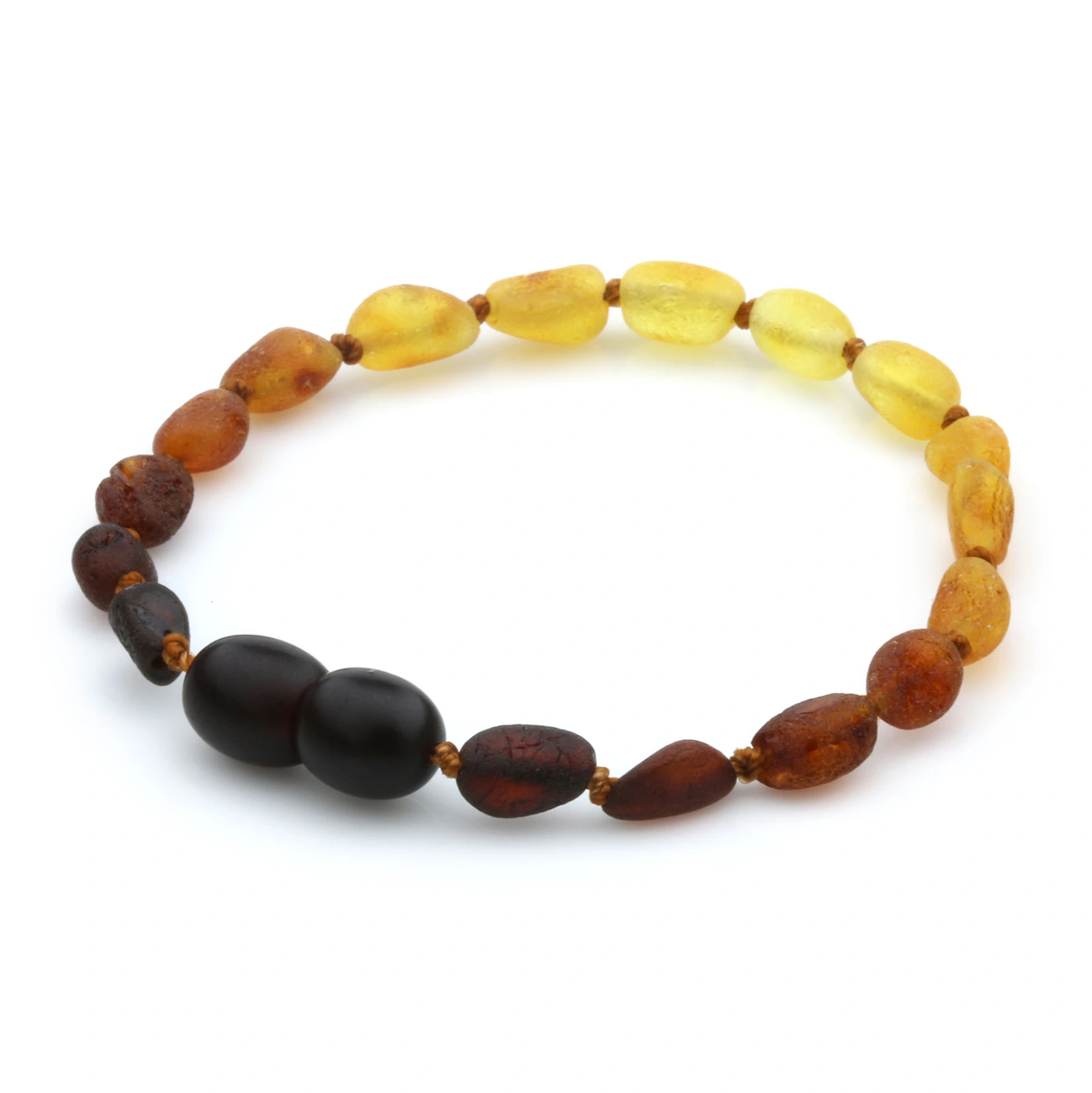 Baltic Amber Teething Bracelet. Olive Rainbow Rough 5mm - OL32