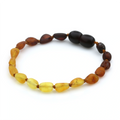 Baltic Amber Teething Bracelet. Olive Rainbow Rough 5mm - OL32