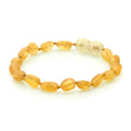 Yellow Baltic amber olive baby bracelet, 15cm