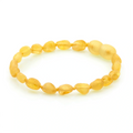 Yellow Baltic amber olive baby bracelet, 15cm