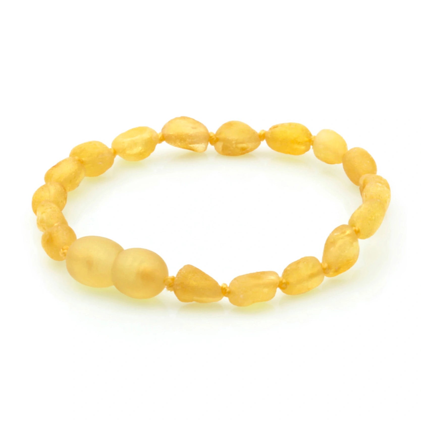 Baltic Amber Teething Bracelet. Olive Yellow Rough 5mm - OL36