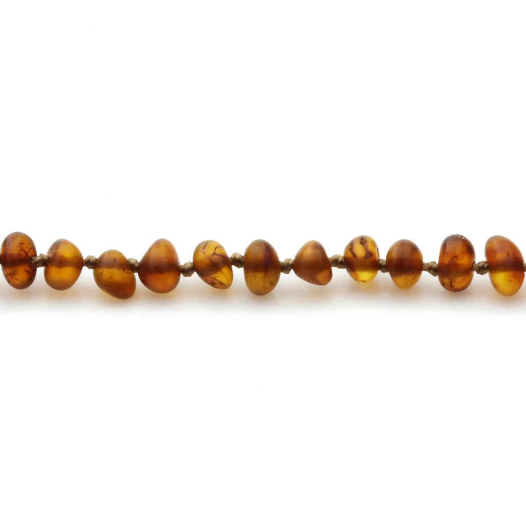 Baltic Amber Teething Bracelet. Baroque Cognac 5mm - BA84
