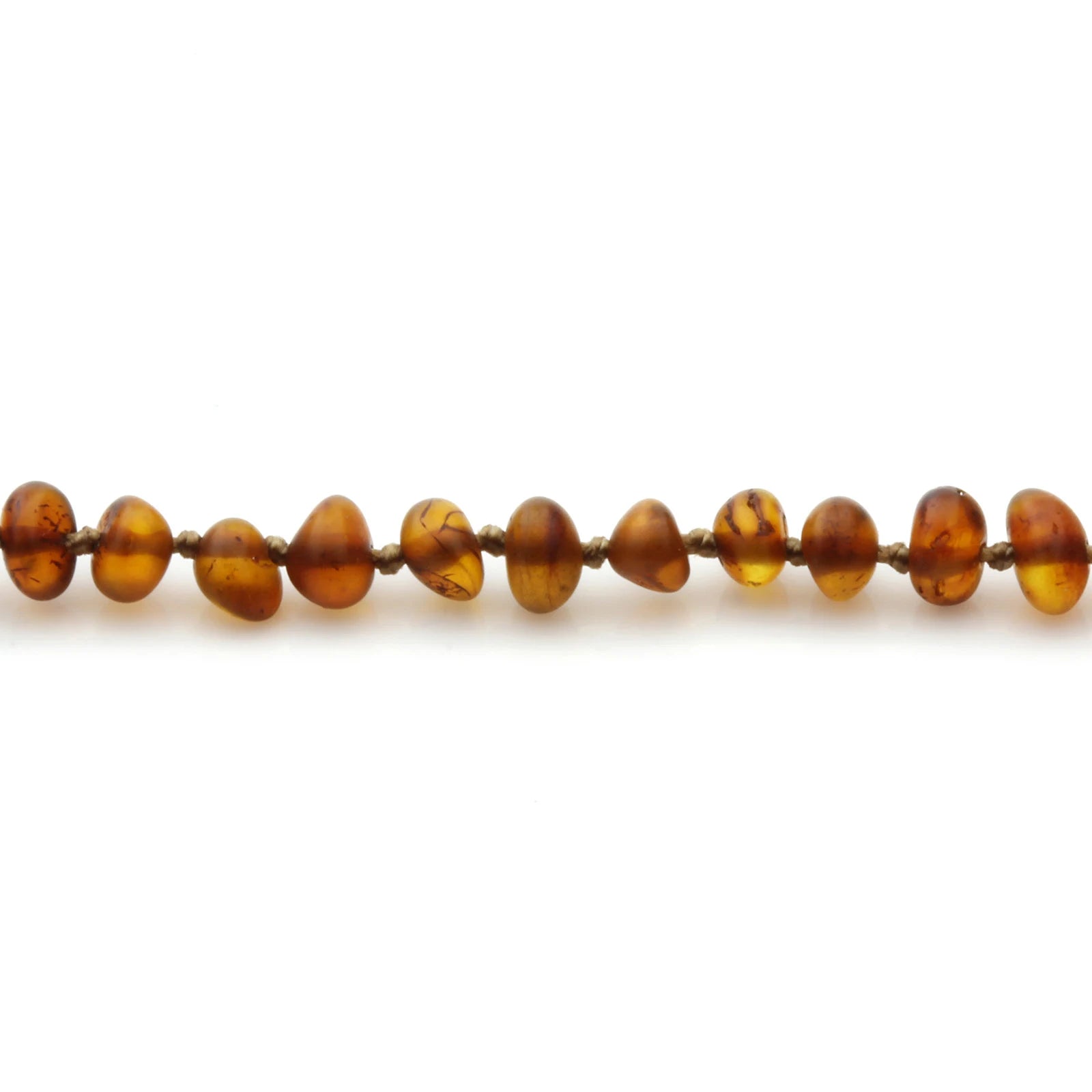 Baltic Amber Teething Bracelet. Baroque Cognac 5mm - BA84