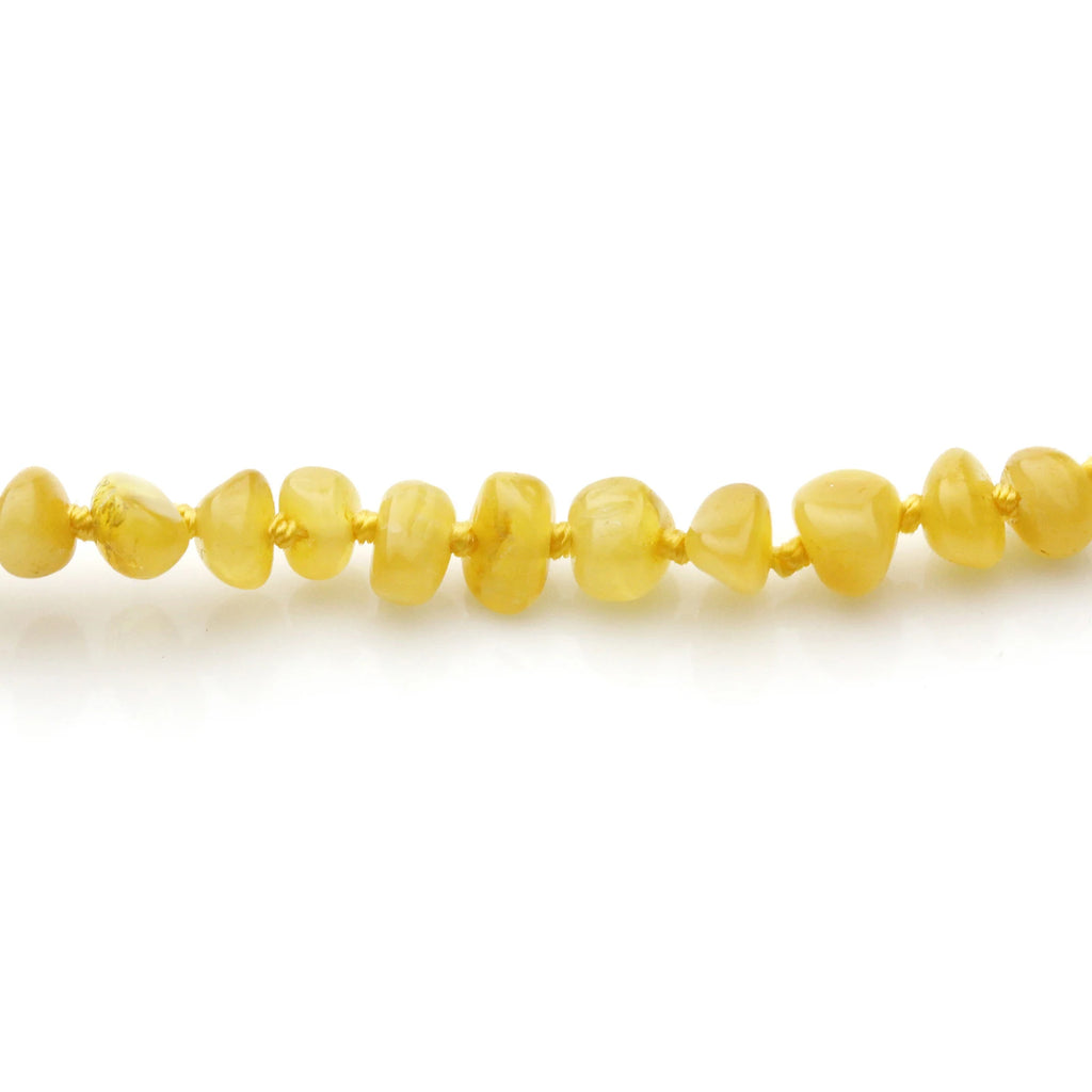 Baltic Amber Teething Bracelet. Baroque Milky Yellow 5mm - BA73