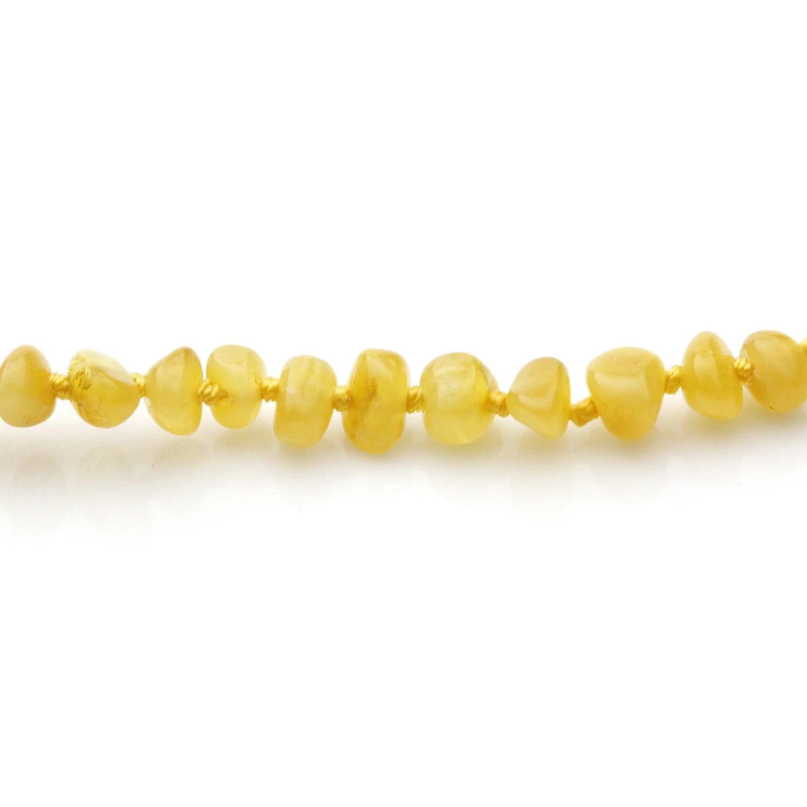 Baltic Amber Teething Bracelet. Baroque Milky Yellow 5mm - BA73