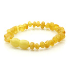 Baltic Amber Teething Bracelet. Baroque Milky Yellow 5mm - BA73