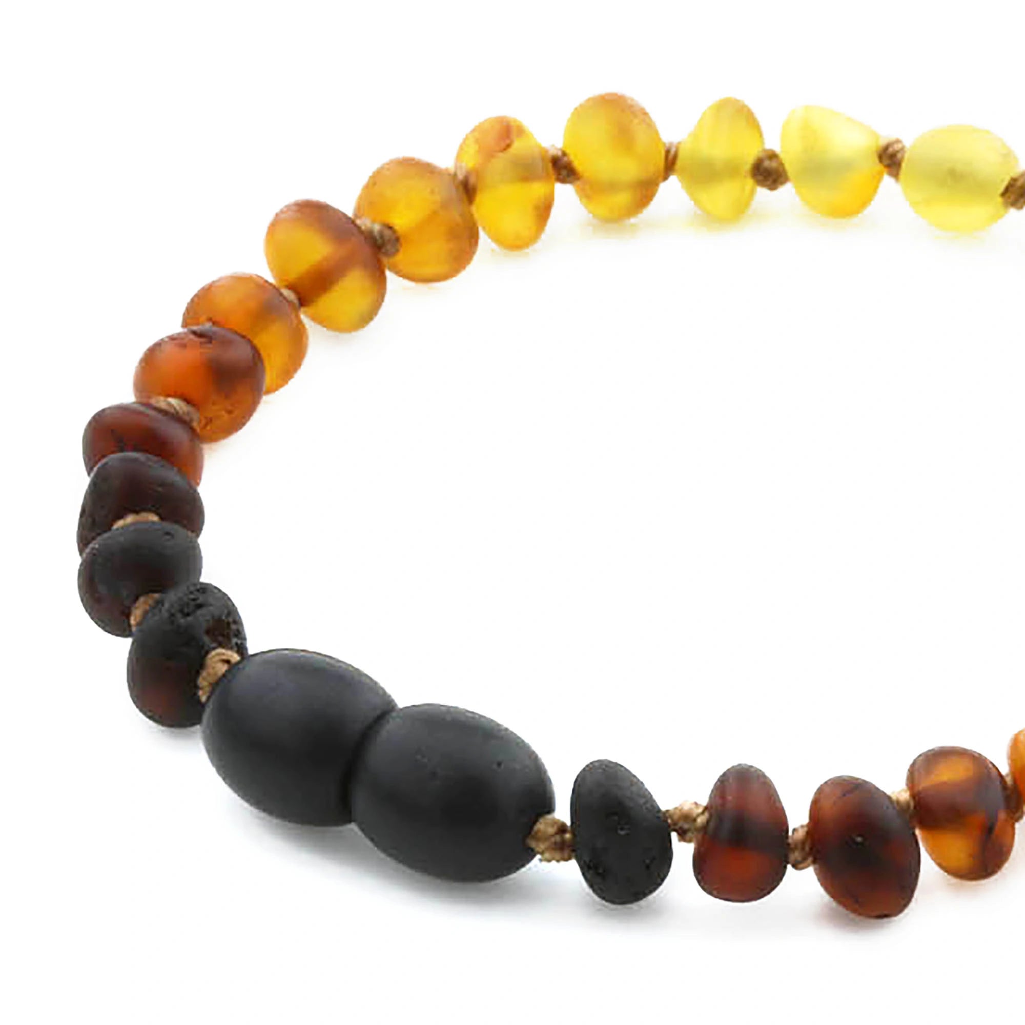 Baltic Amber Teething Bracelet. Baroque Rainbow 5mm - BA91