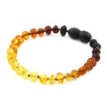 Baltic Amber Teething Bracelet. Baroque Rainbow 5mm - BA91
