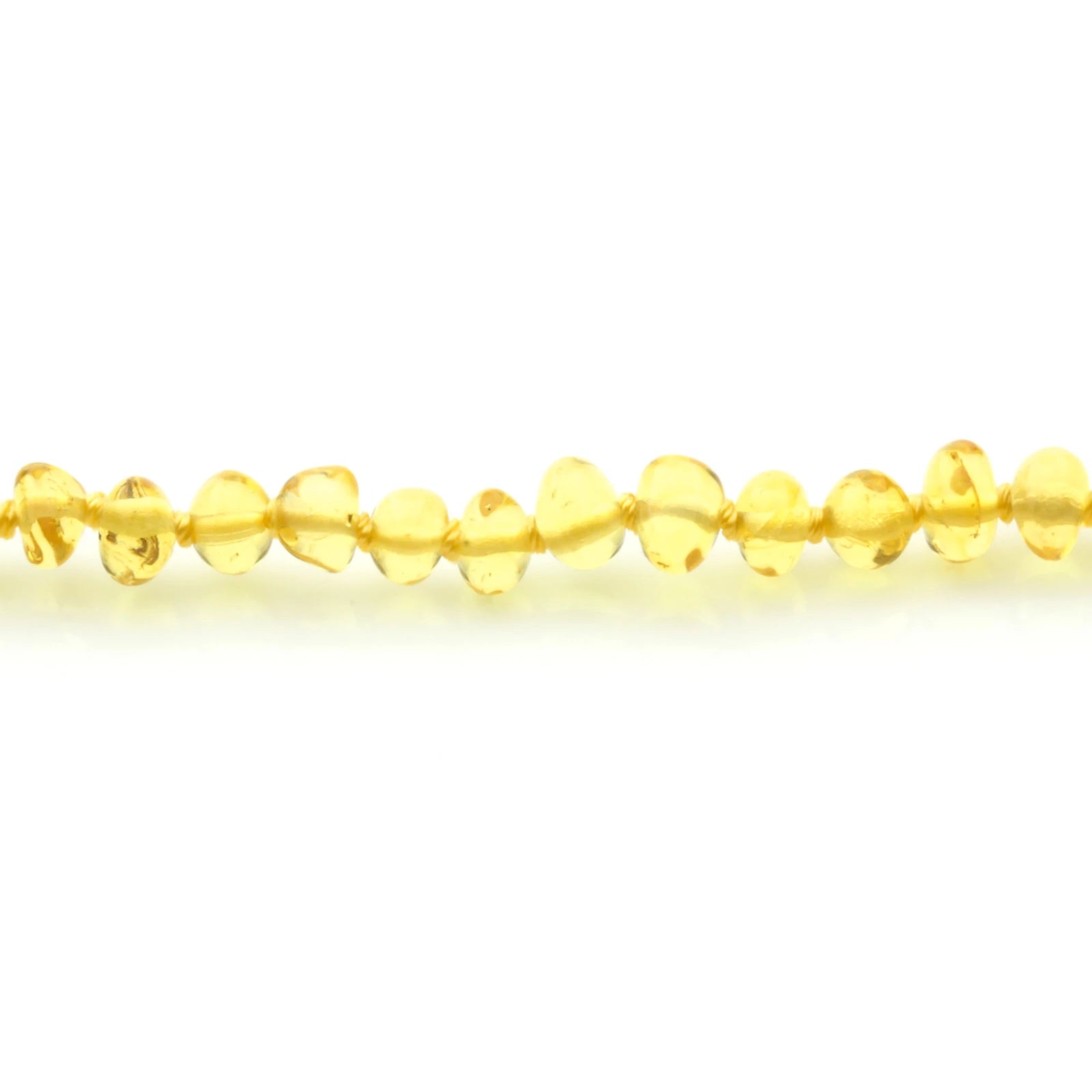 Baltic Amber Teething Bracelet. Baroque Yellow 5mm - BA71