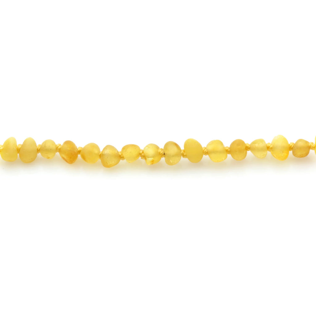 Baltic Amber Teething Bracelet. Baroque Yellow 4mm - BA129