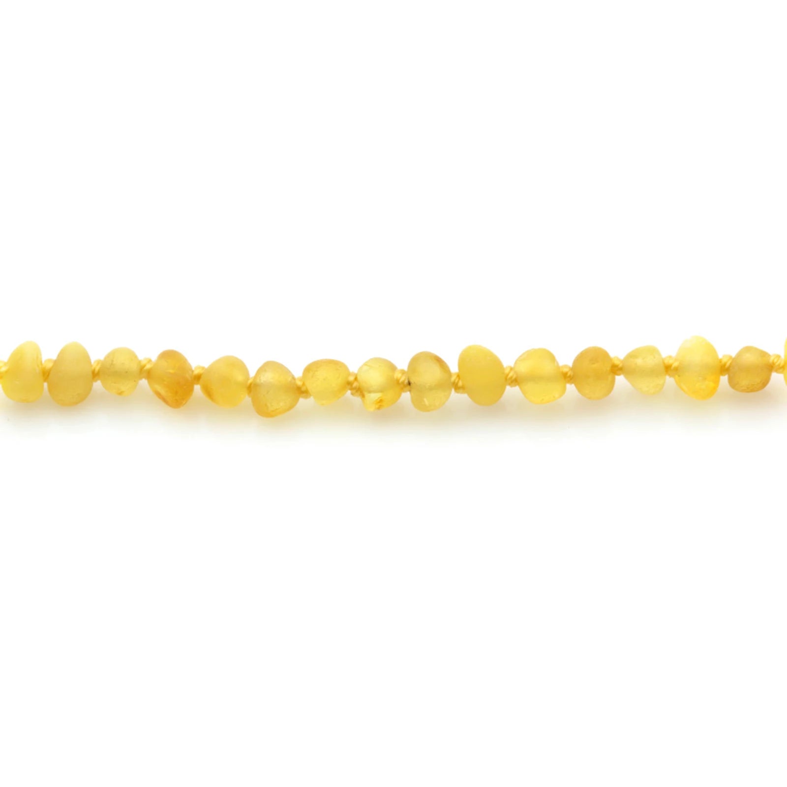 Baltic Amber Teething Bracelet. Baroque Yellow 4mm - BA129