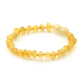 Baltic Amber Teething Bracelet. Baroque Yellow 5mm - BA88