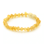 Baltic Amber Teething Bracelet. Baroque Yellow 5mm - BA88