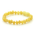 Baltic Amber Teething Bracelet. Baroque Milky Yellow 5mm - BA87