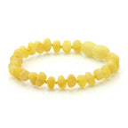 Baltic Amber Teething Bracelet. Baroque Milky Yellow 5mm - BA87