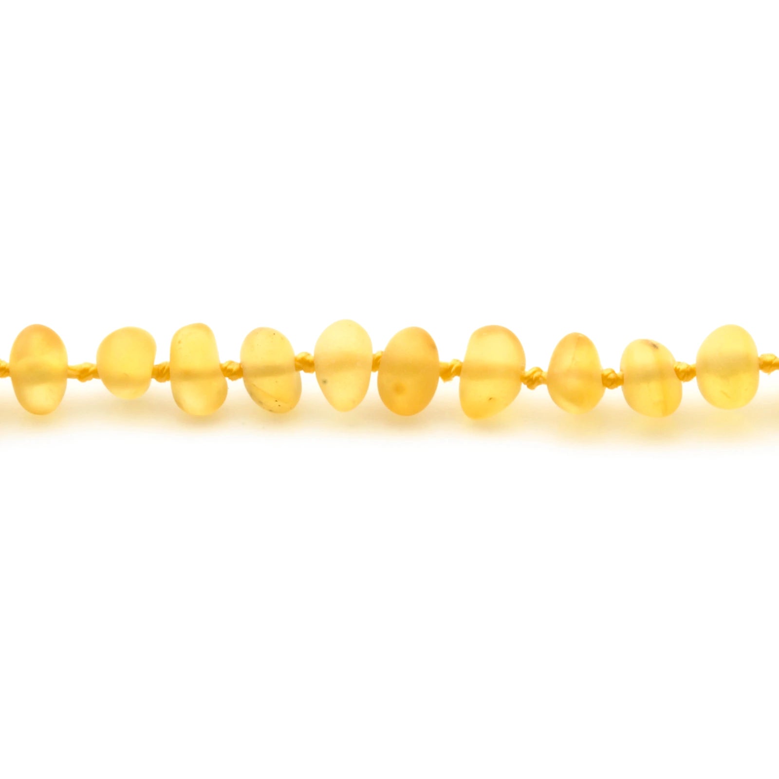 Baltic Amber Teething Bracelet. Baroque Yellow 5mm - BA88
