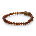 Cognac Baltic amber roundel baby bracelet, 15cm