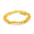 Baltic Amber Teething Bracelet. Roundel Milky Yellow Glossy 4mm - RO97