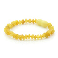 Milky yellow Baltic amber roundel baby bracelet, 15cm