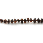 Baltic Amber Teething Bracelet. Roundel Dark Cognac 5mm - RO45