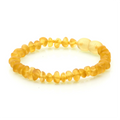 Yellow Baltic amber roundel baby bracelet, 15cm