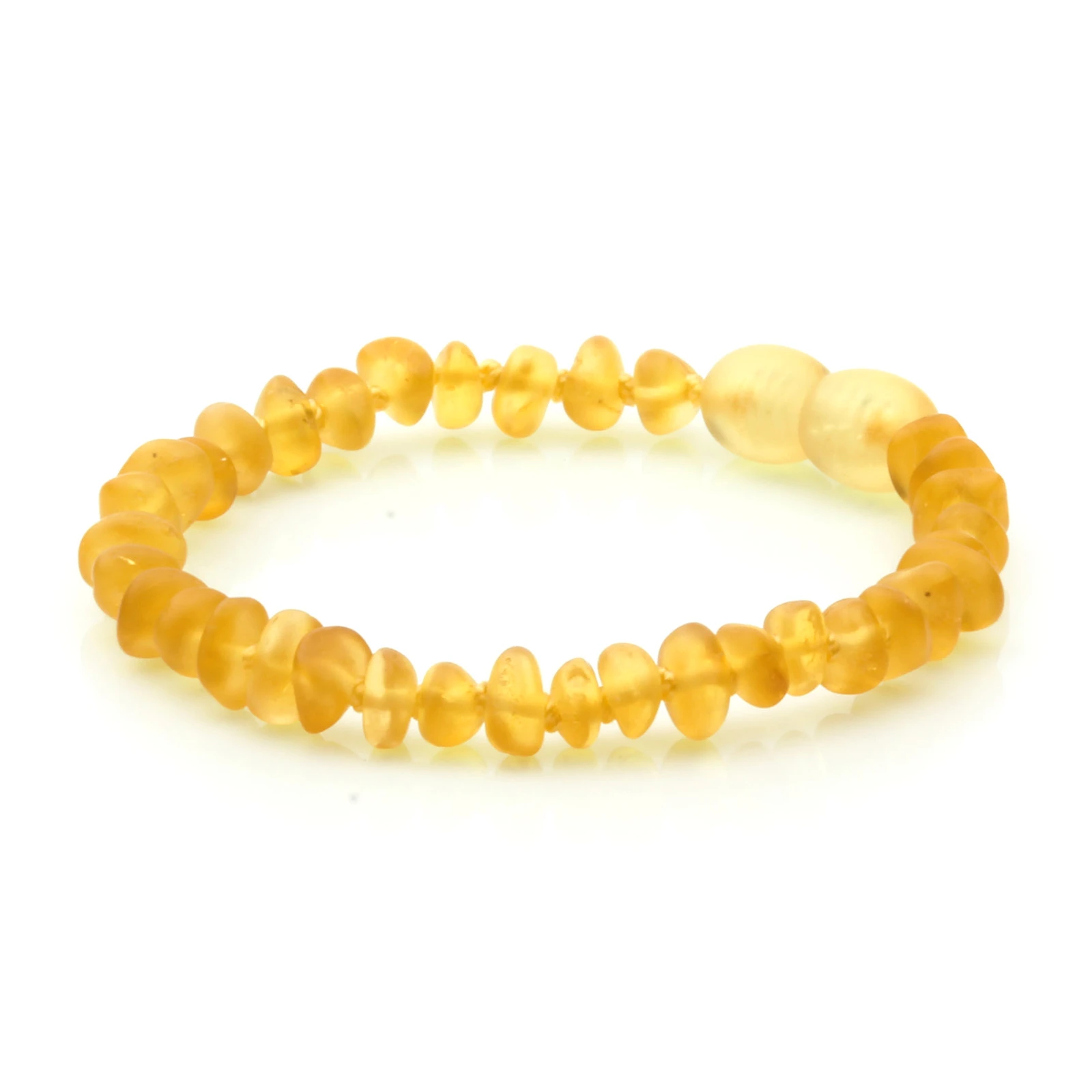Baltic Amber Teething Bracelet. Roundel Yellow 5mm - RO42