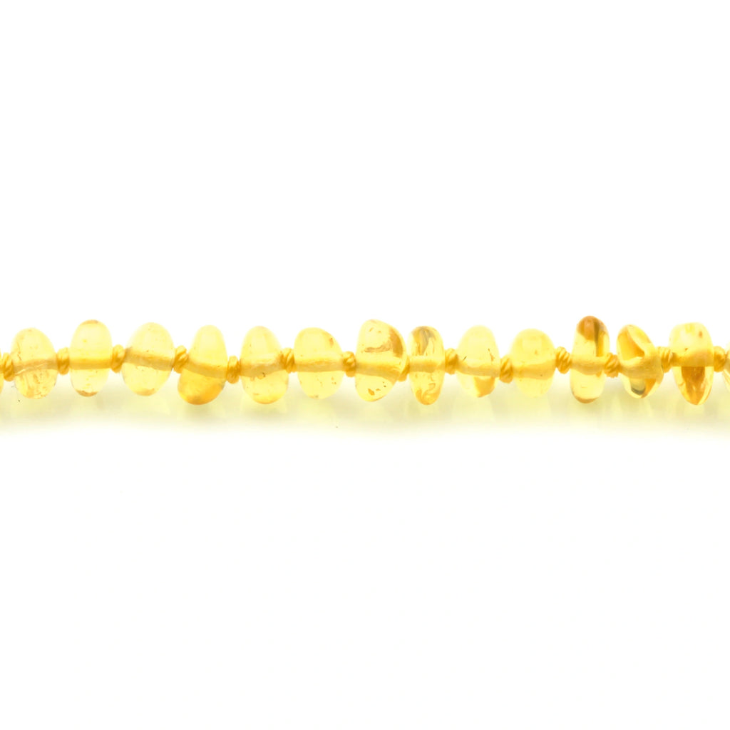 Baltic Amber Teething Bracelet. Roundel Yellow 5mm - RO35