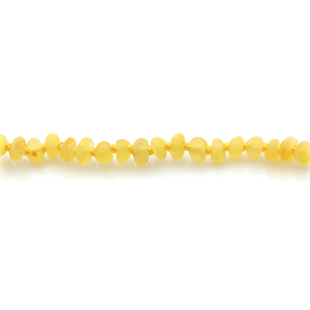 Baltic Amber Teething Bracelet. Baroque Milky Yellow 4mm - BA115