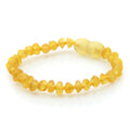 Baltic Amber Teething Bracelet. Baroque Yellow 4mm - BA114