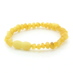 Baltic Amber Teething Bracelet. Baroque Milky Yellow 4mm - BA115
