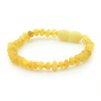Baltic Amber Teething Bracelet. Baroque Milky Yellow 4mm - BA115