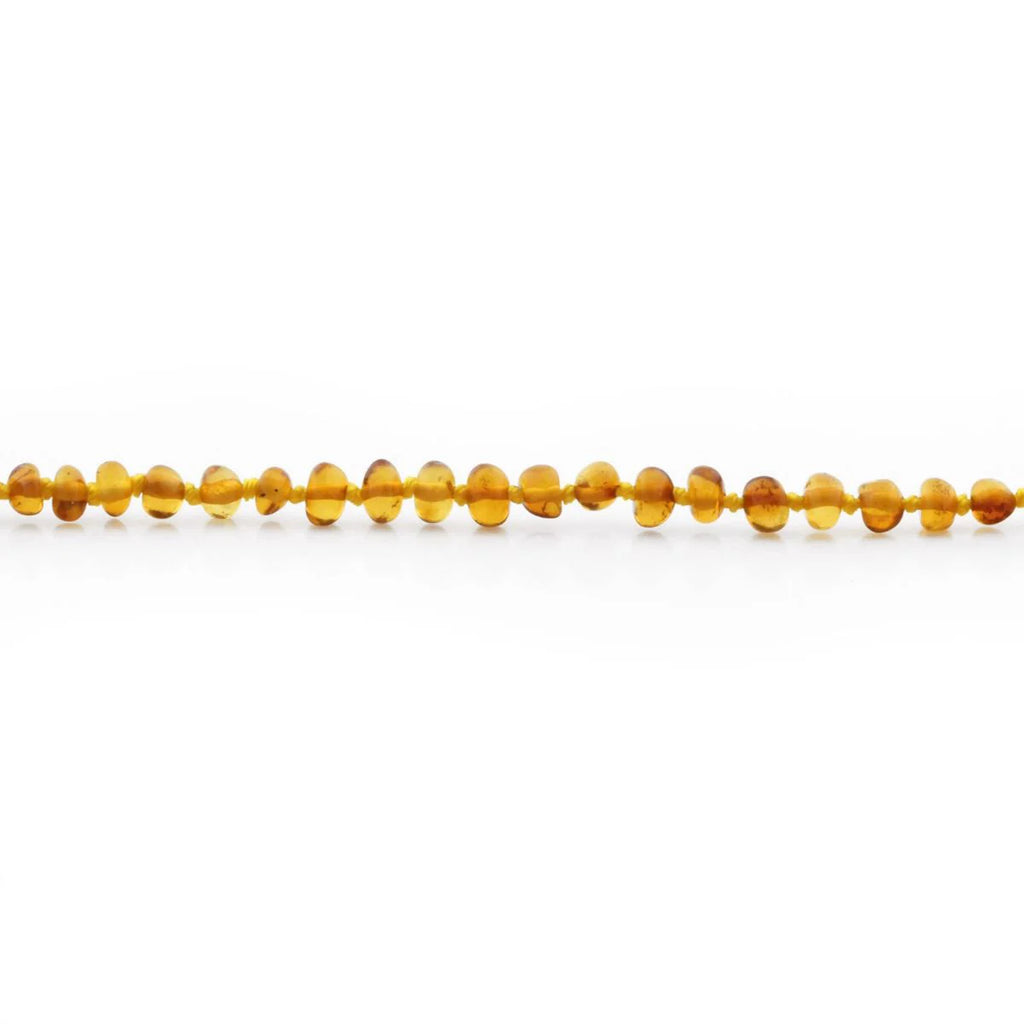 Baltic Amber Teething Necklace. Baroque Light Cognac 4mm - BA44