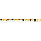Baltic Amber Teething Necklace. Baroque Multicolour 4mm - BA50