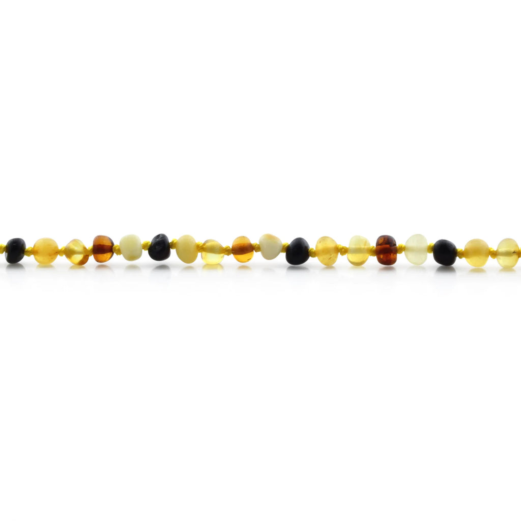 Baltic Amber Teething Bracelet. Baroque Multicolour 4mm - BA99