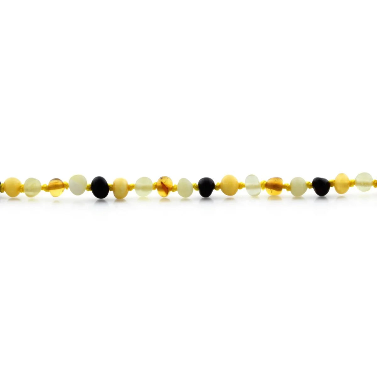Baltic Amber Teething Necklace. Baroque Multicolour 4mm - BA54