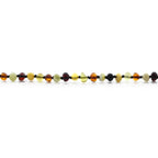 Baltic Amber Teething Necklace. Baroque multicolour 4mm - BA52