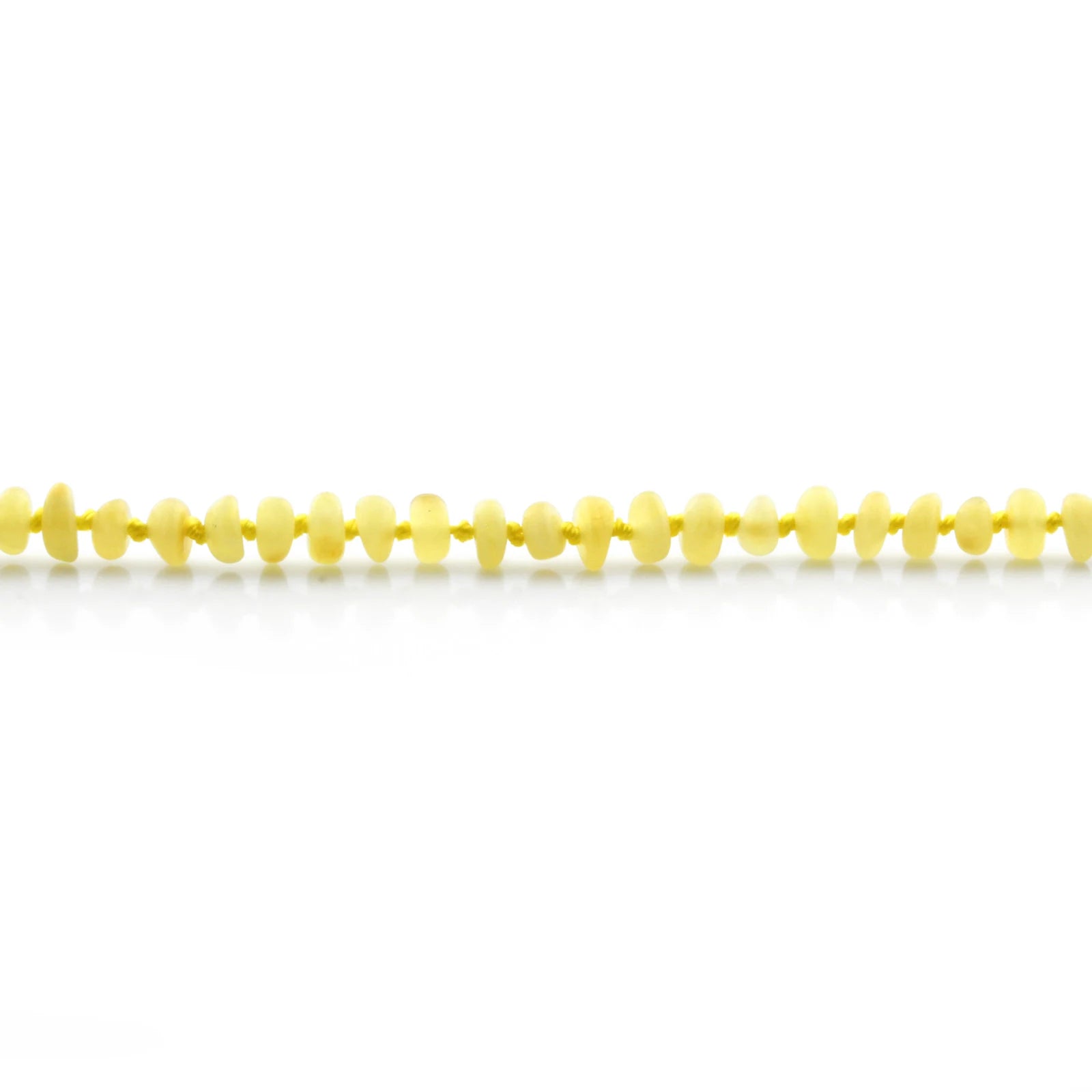 Baltic Amber Teething Bracelet. Roundel Milky Yellow 5mm - RO32