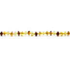 Baltic Amber Teething Necklace. Roundel Multicolour 5mm - RO3