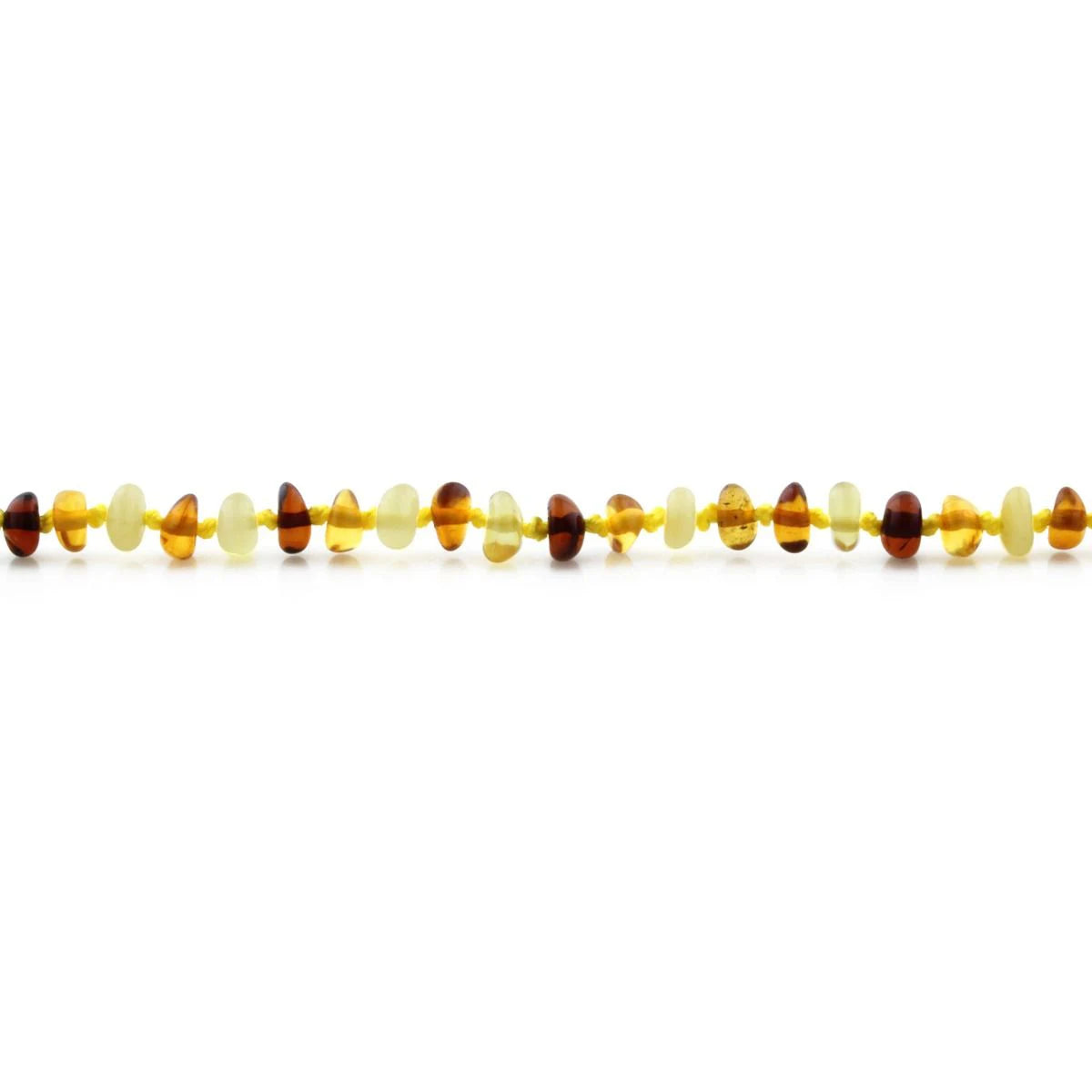 Baltic Amber Teething Necklace. Roundel Multicolour 5mm - RO3