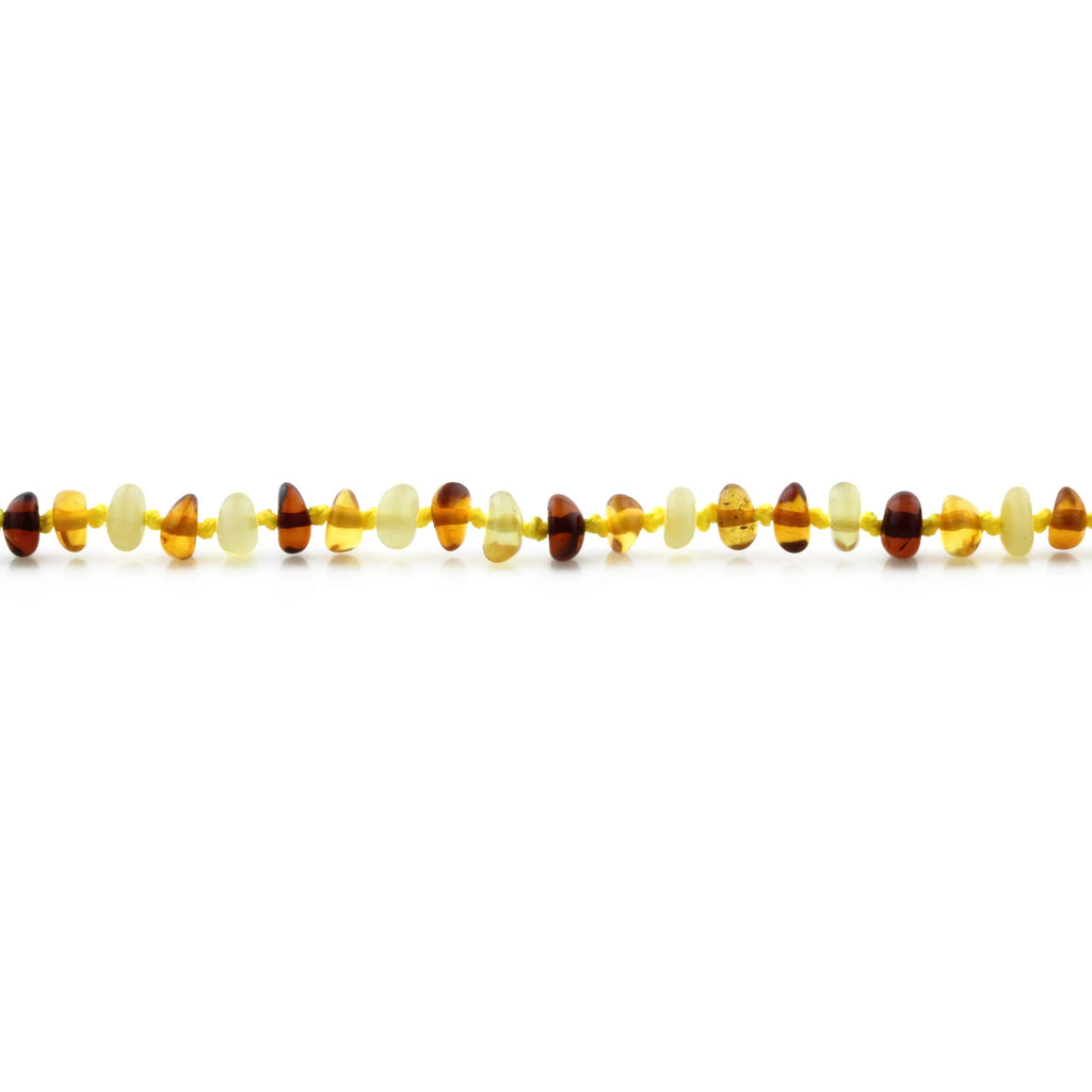 Baltic Amber Teething Bracelet. Roundel Multicolour 5mm - RO31