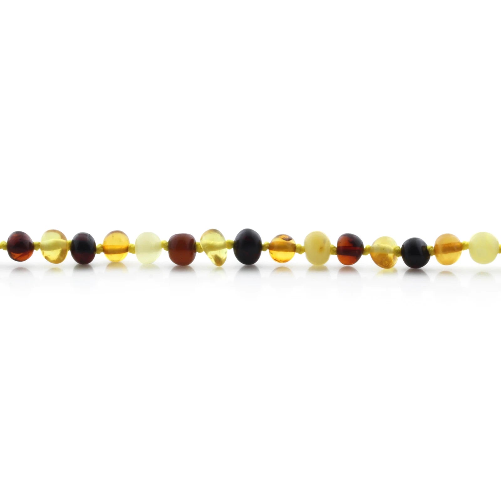 Baltic Amber Teething Necklace. Baroque Multicolour 5mm - BA14