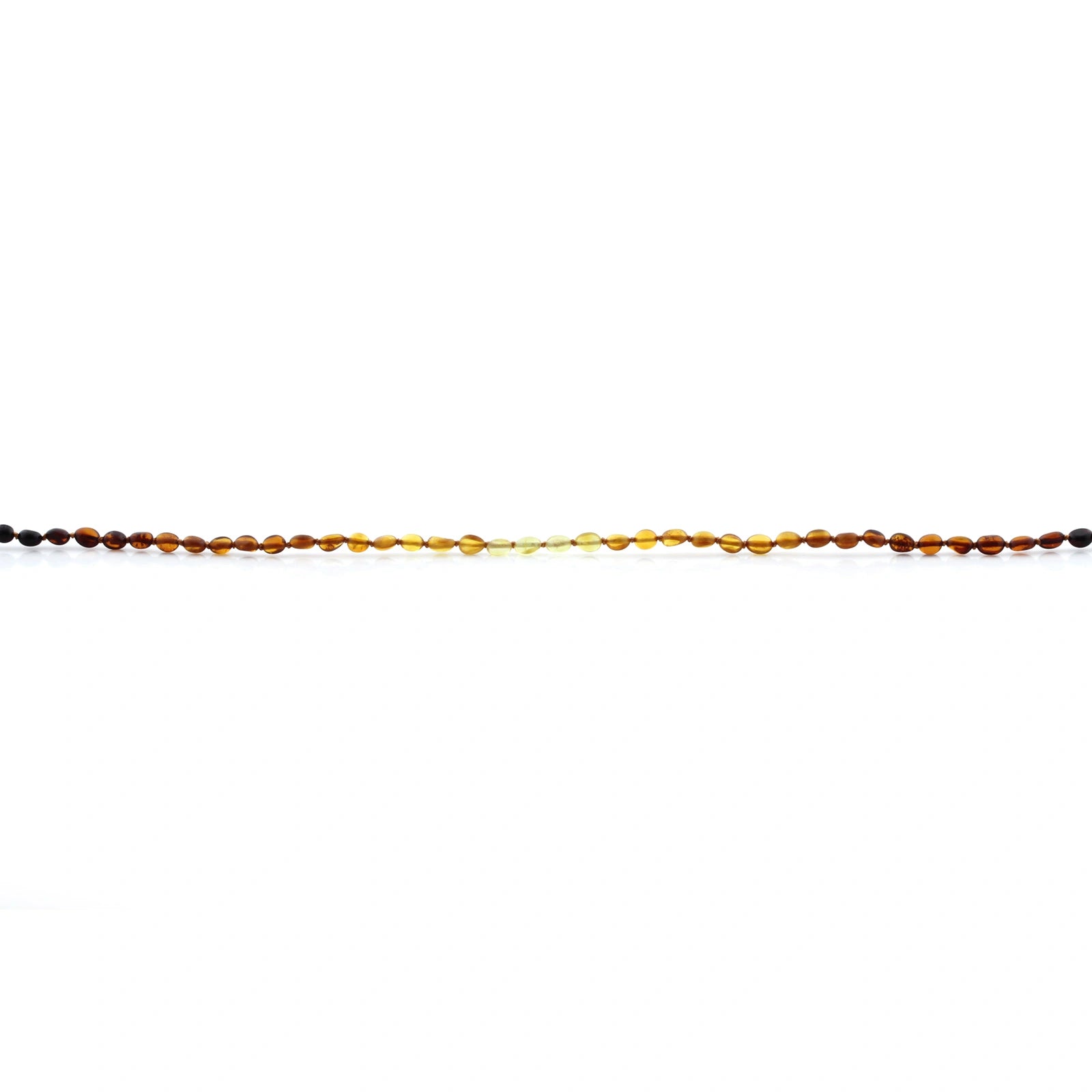 Baltic Amber Teething Bracelet. Olive Rainbow Glossy 5mm - OL69